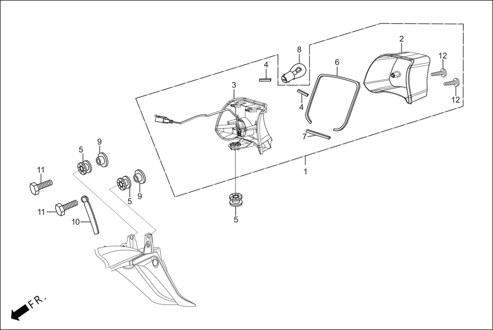 F-23 TAIL LIGHT assembly diagram for Hero HF DLX -BF THB(Sept.,2024)
