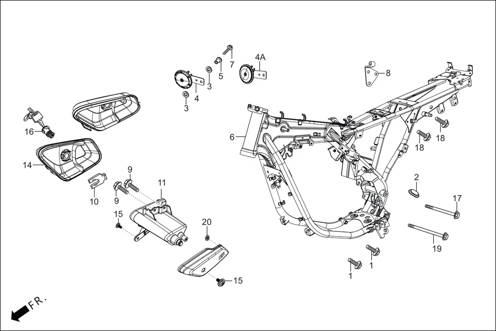 F-25-SELF FRAME BODY/UTILITY BOX assembly diagram for Hero HF DLX -BF THB(Sept.,2024)