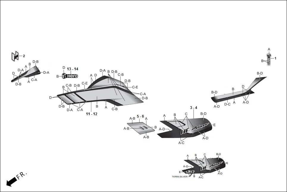 F-27A-KICK STRIPES/MARK diagram showing 86519-ACK-400R