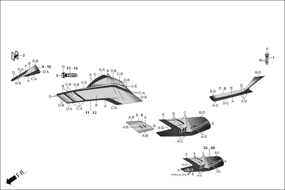F-27A-SELF_i3S STRIPES/MARK diagram showing 86518-ACK-400S