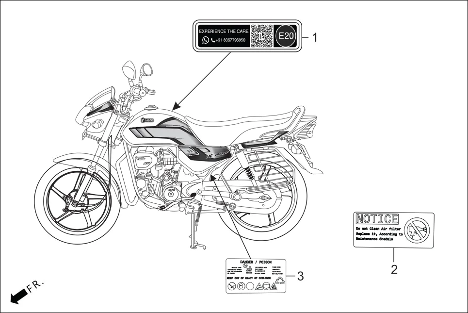 F-30 MARK CAUTION assembly diagram for Hero HF DLX -BF THB(Sept.,2024)