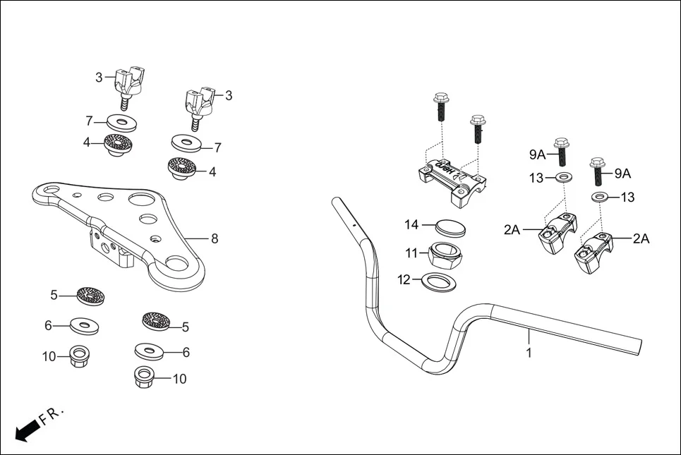 F-4-KICK HANDLE PIPE/TOP BRIDGE assembly diagram for Hero HF DLX -BF THB(Sept.,2024)
