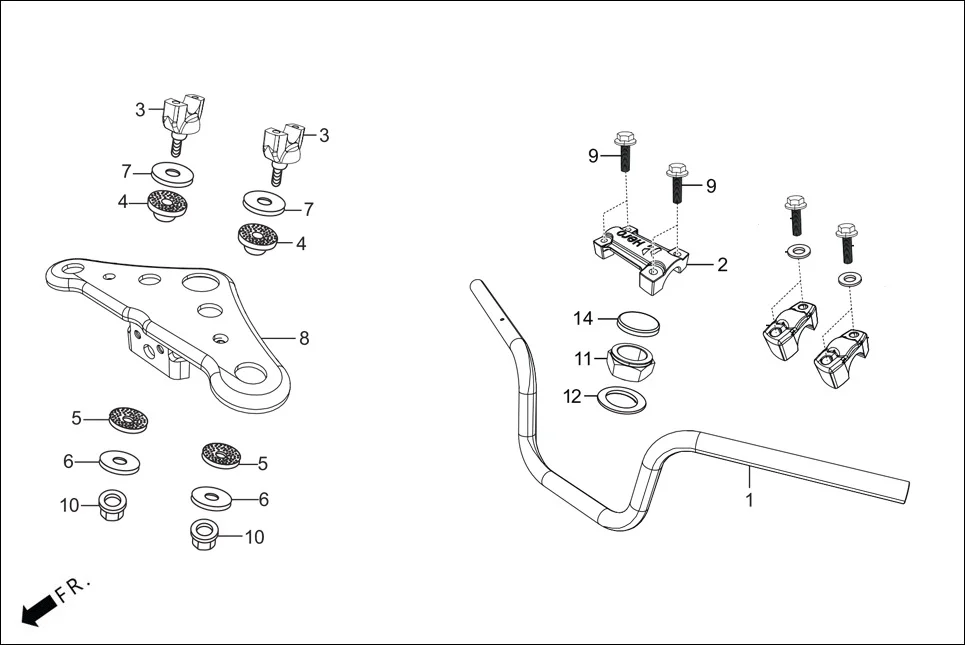 F-4-SELF HANDLE PIPE/TOP BRIDGE assembly diagram for Hero HF DLX -BF THB(Sept.,2024)