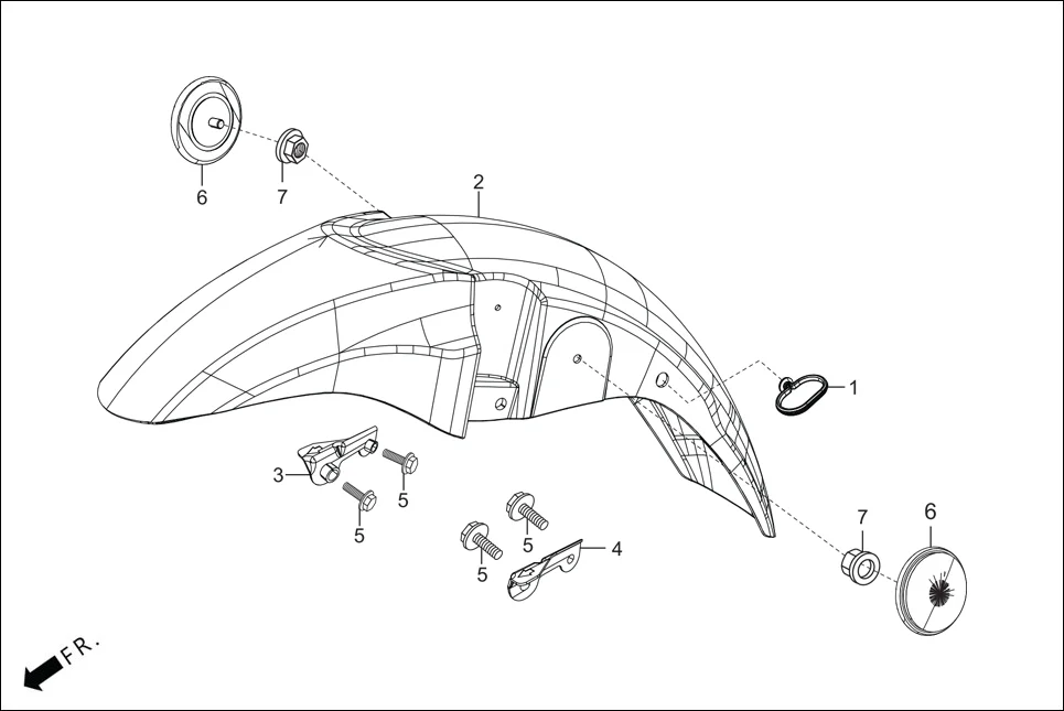 F-6 FRONT FENDER assembly diagram for Hero HF DLX -BF THB(Sept.,2024)