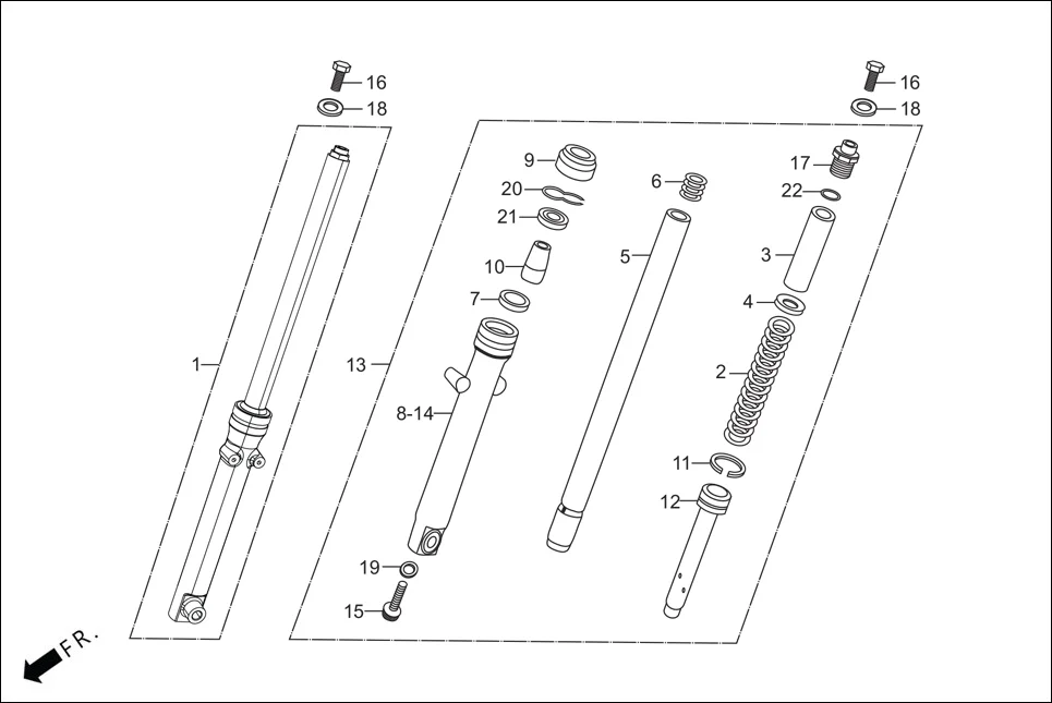 F-7-KICK FRONT FORK assembly diagram for Hero HF DLX -BF THB(Sept.,2024)
