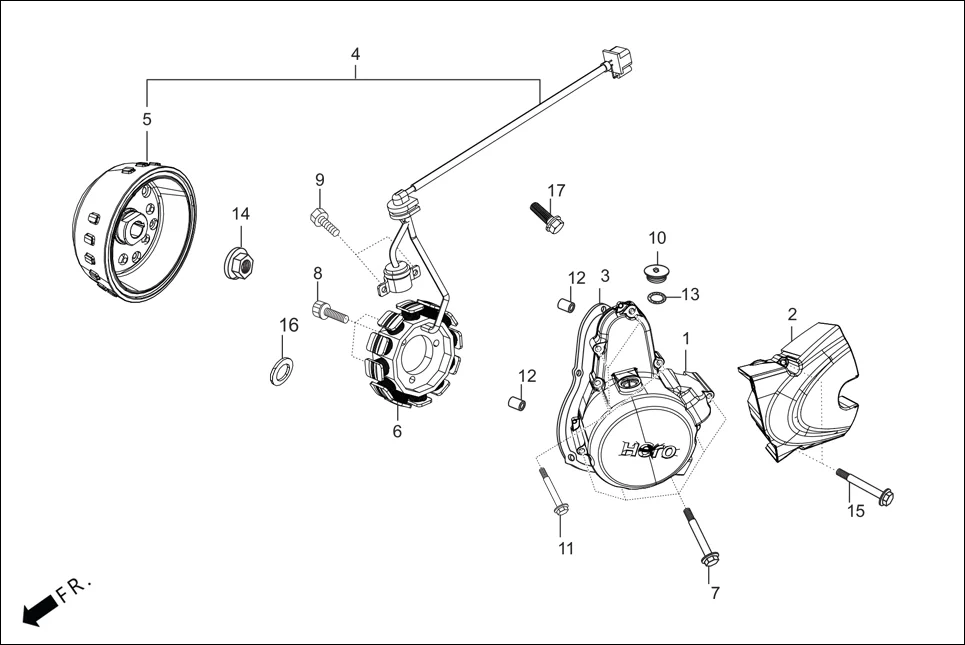 E-7A LEFT CRANKCASE COVER/A.C. GEN. ASSY. (SELF START)