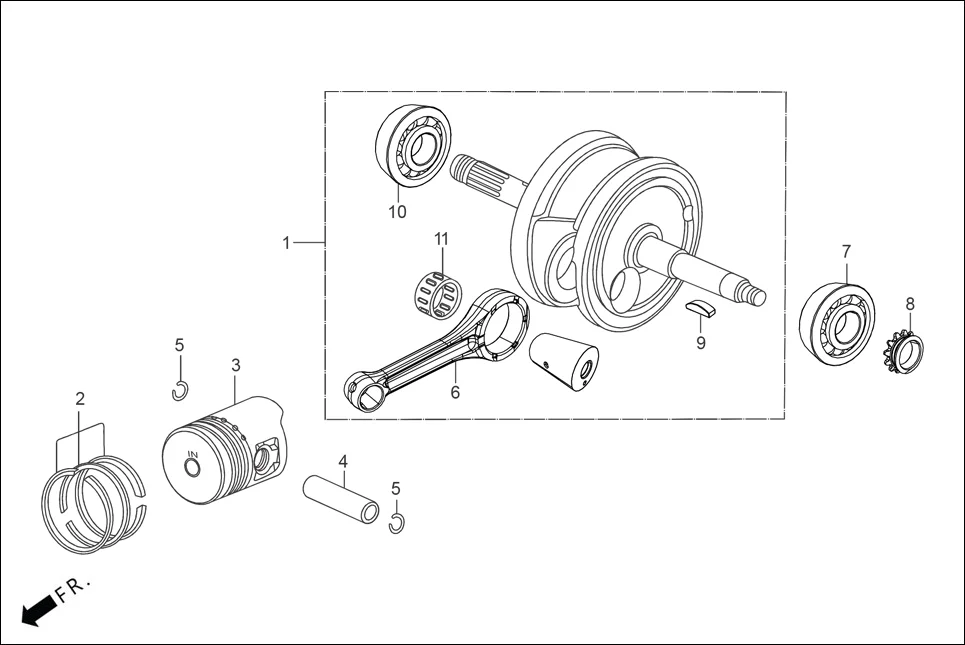 E-9 CRANKSHAFT/PISTON