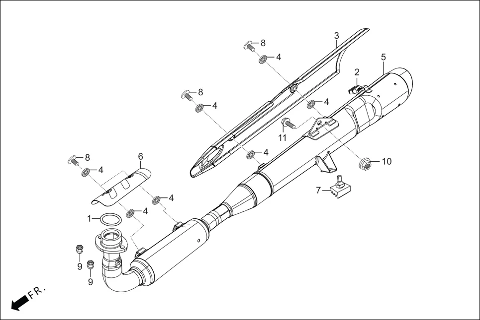 F-16 MUFFLER assembly diagram for Hero HF DELUXE BLACK_BF THB(Sept.,2024)