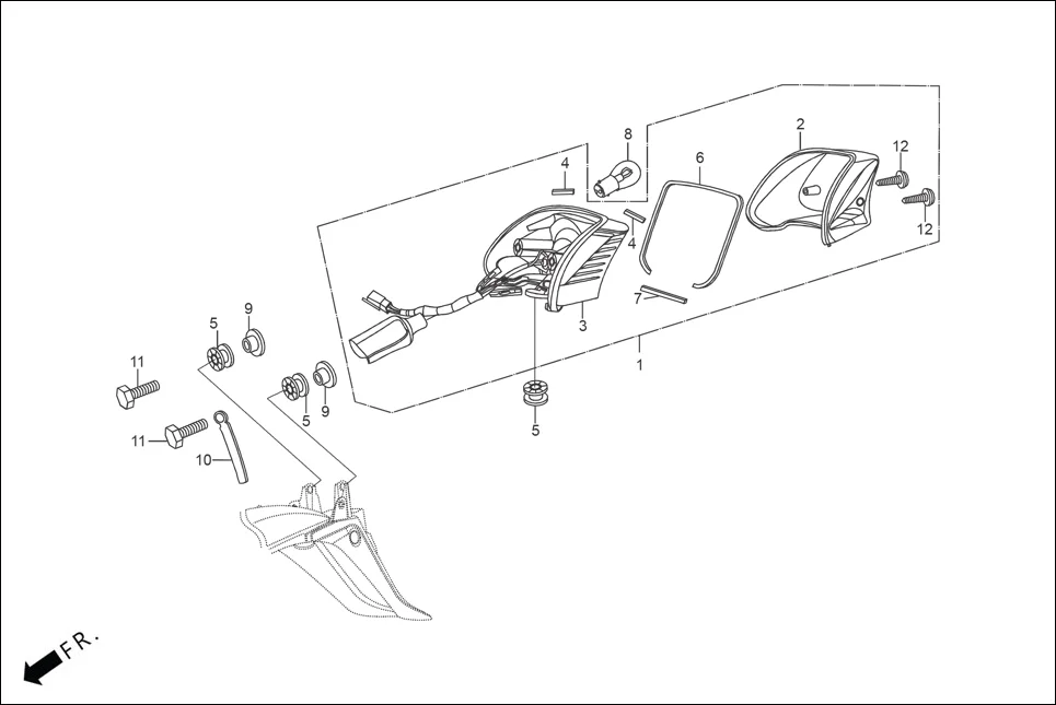 F-23 TAIL LIGHT assembly diagram for Hero HF DELUXE BLACK_BF THB(Sept.,2024)