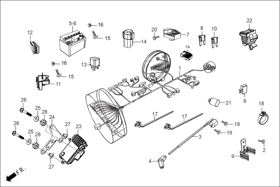 F-24 WIRE HARNESS/BATTERY assembly diagram for Hero HF DELUXE BLACK_BF THB(Sept.,2024)