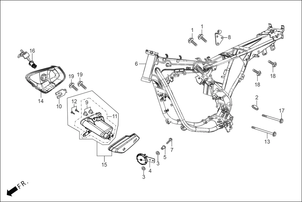 F-25 FRAME BODY/UTILITY BOX diagram showing 83510-AEC-230