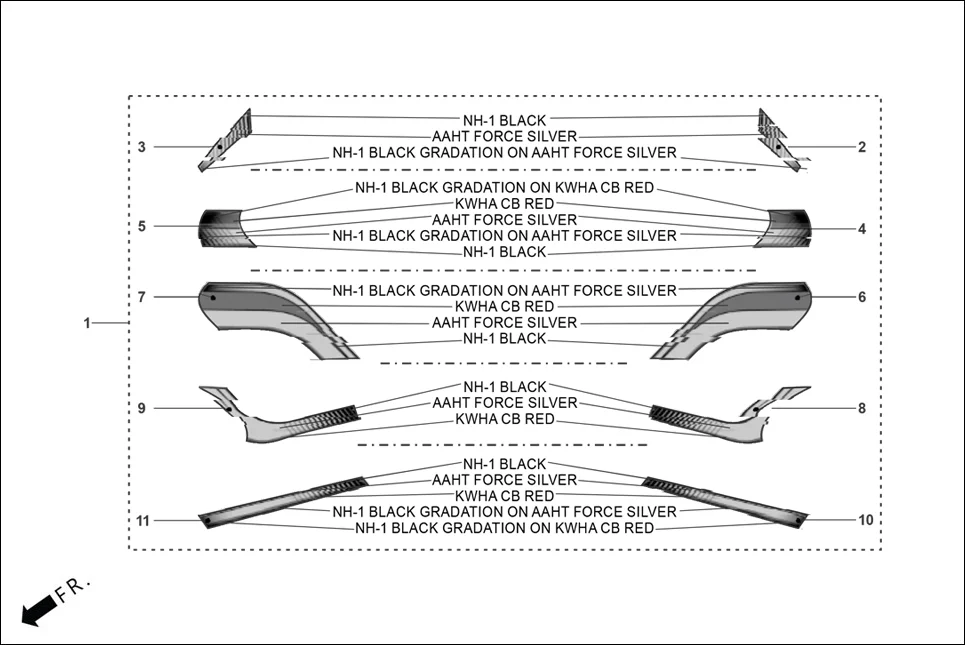 F-27A STRIPES/MARK diagram showing 99641-ACK-K00