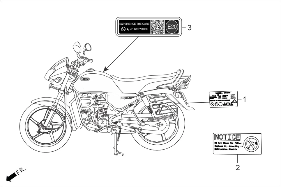 F-30 MARK CAUTION assembly diagram for Hero HF DELUXE BLACK_BF THB(Sept.,2024)
