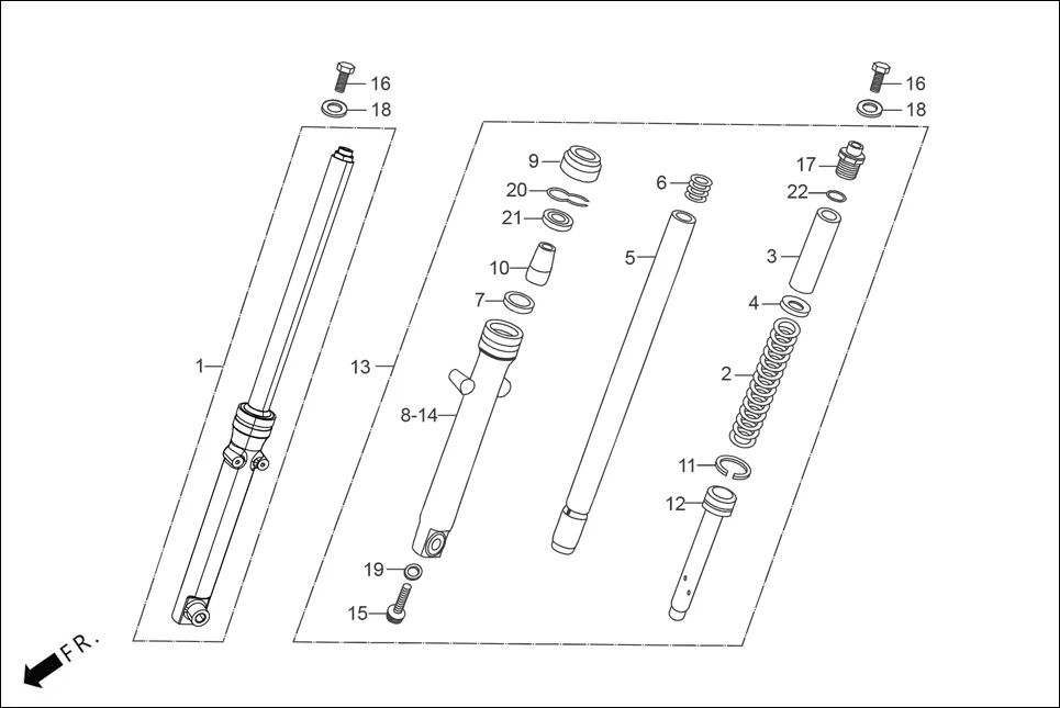 F-7 FRONT FORK assembly diagram for Hero HF DELUXE BLACK_BF THB(Sept.,2024)