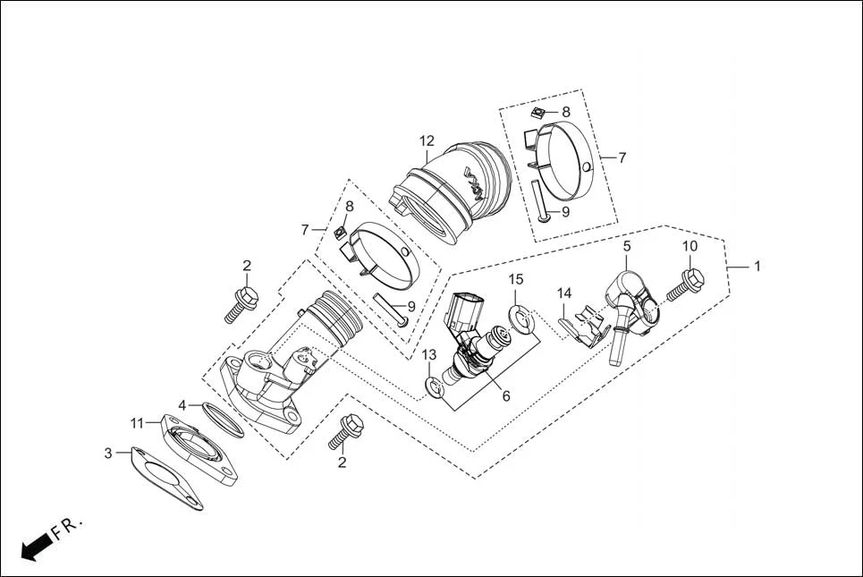 E-13A INJECTOR ASSY. FUEL/INLET PIPE ASSY.