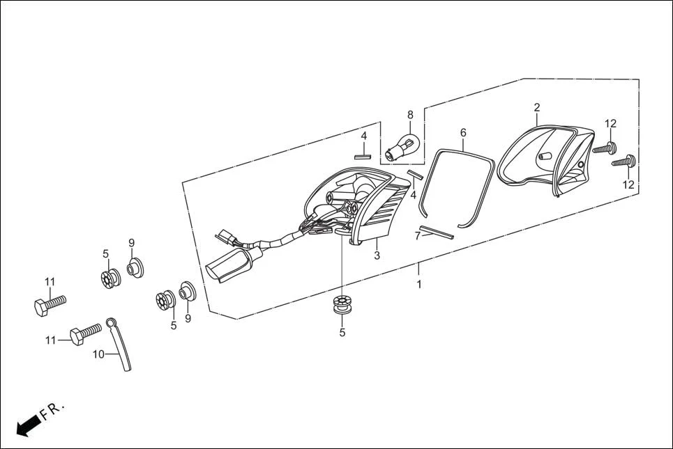 F-23 TAIL LIGHT assembly diagram for Hero HF DELUXE OBD2B(Apr., 2025)