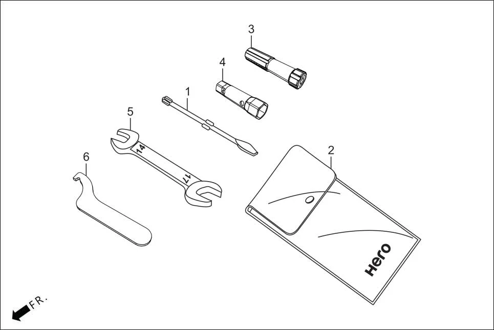 F-26 TOOLS assembly diagram for Hero HF DELUXE OBD2B(Apr., 2025)