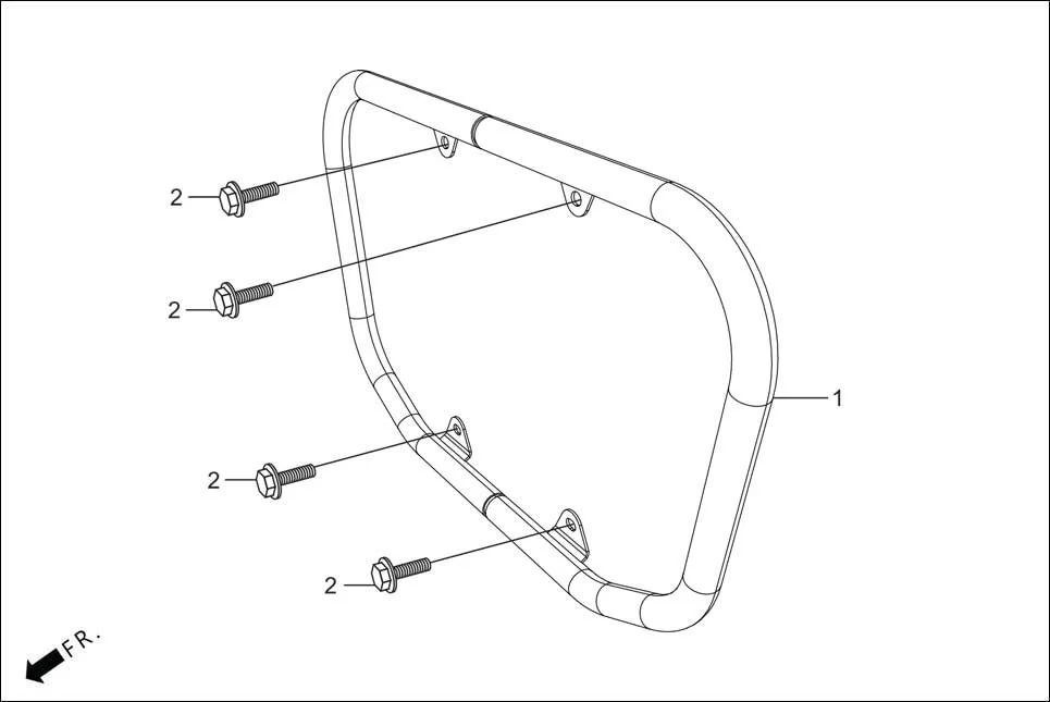 F-28-KICK GUARD ENGINE assembly diagram for Hero HF DELUXE OBD2B(Apr., 2025)