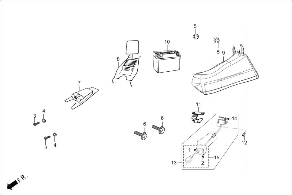 F-28A-KICK (OPTIONAL) assembly diagram for Hero HF DELUXE OBD2B(Apr., 2025)
