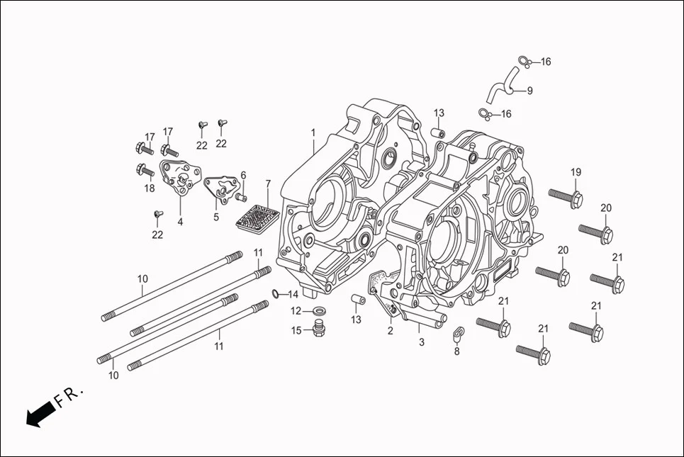 E-8 CRANK CASE/OIL PUMP