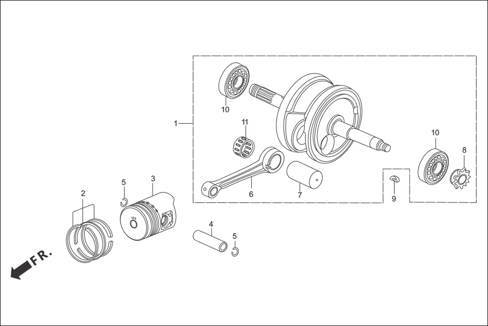 E-9 CRANKSHAFT/PISTON