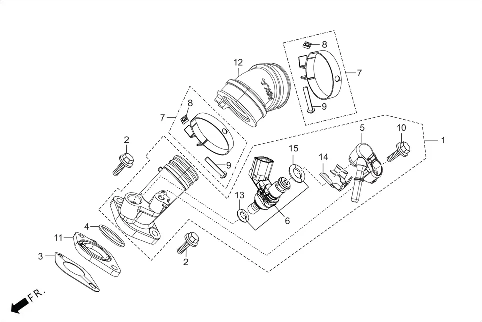 E-13A INJECTOR ASSY. FUEL/INLET PIPE ASSY.