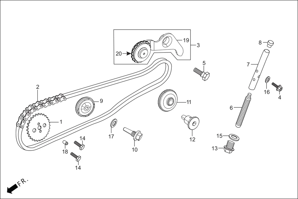 E-4 CAM CHAIN TENSIONER