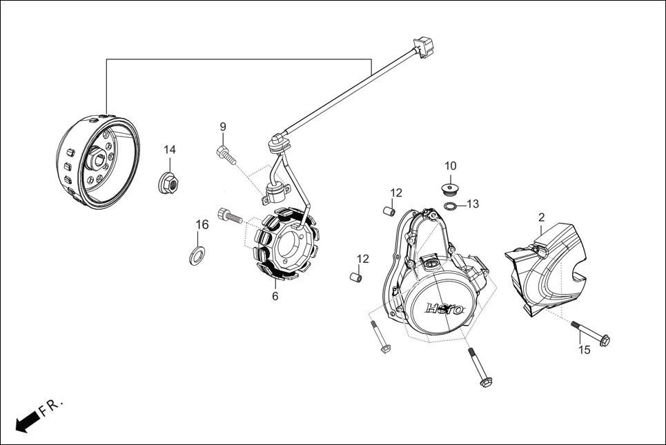 E-7A-KICK LEFT CRANKCASE COVER/A.C. GEN. ASSY. (SELF START)