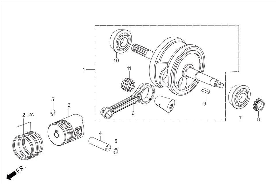 E-9 CRANKSHAFT/PISTON