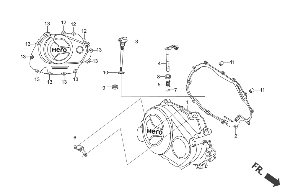 E-5 RIGHT CRANK CASE COVER