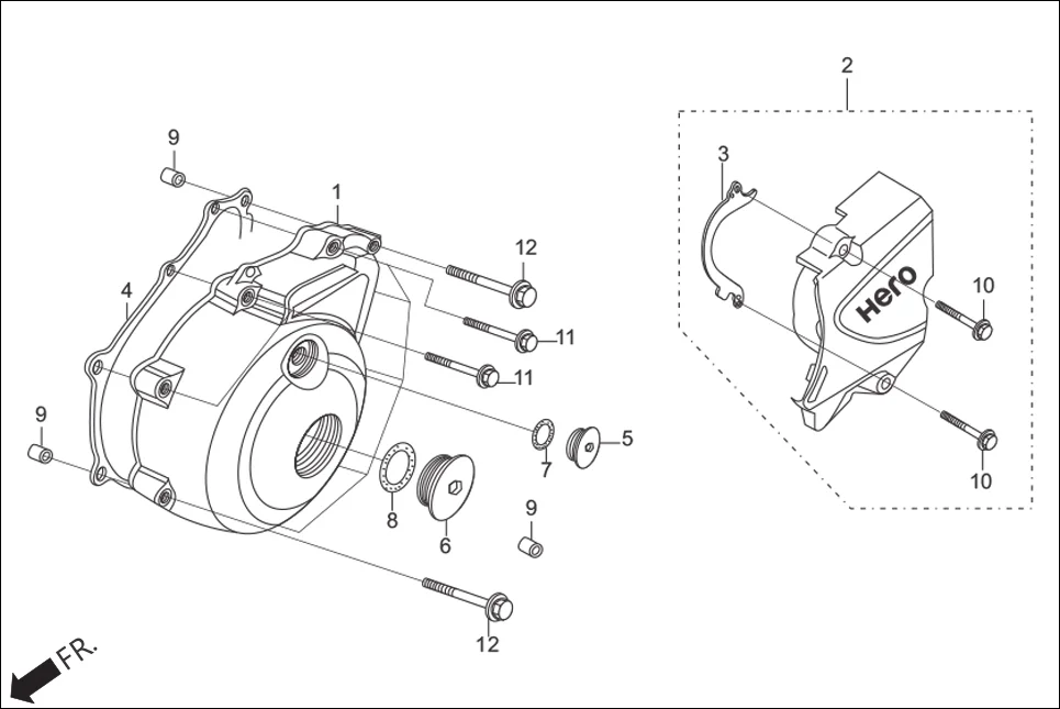 E-7C LEFT CRANK CASE COVER