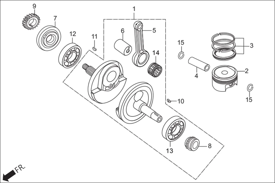 E-9 CRANK SHAFT / PISTON