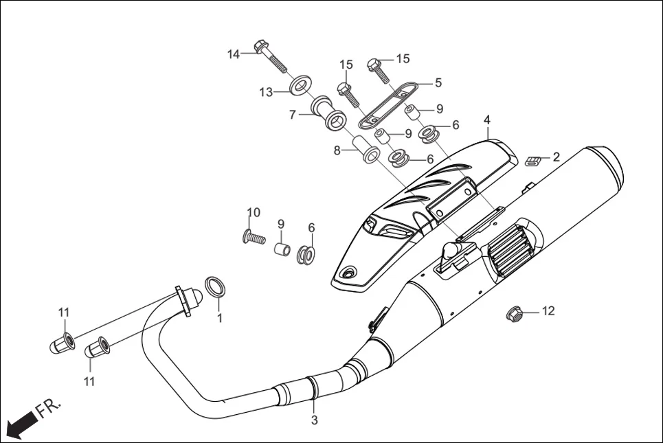 F-16 MUFFLER EXHAUST diagram showing 18291-KRY-930