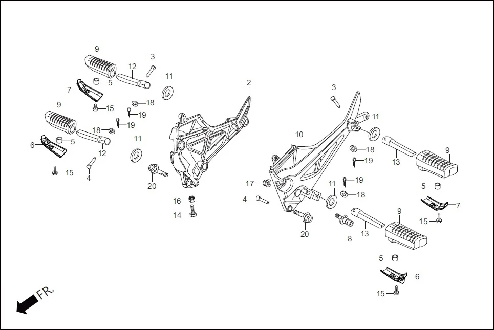 F-17-DRUM STEP PILLION assembly diagram for Hero Hunk (Nov, 2015)