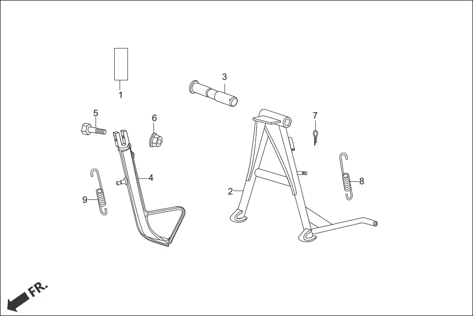 F-18A MAIN STAND/SIDE STAND assembly diagram for Hero Hunk (Nov, 2015)