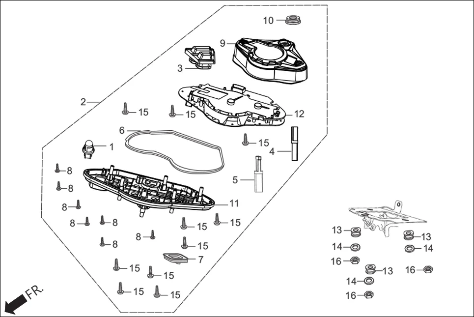 F-2 SPEEDOMETER / CABLE assembly diagram for Hero Hunk (Nov, 2015)