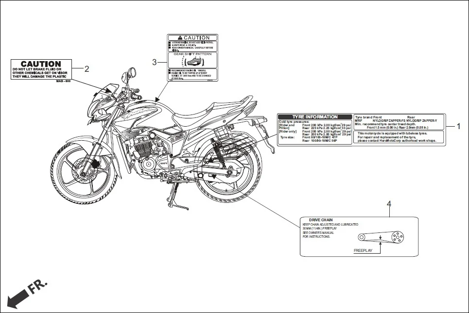 F-30 CAUTION LABEL assembly diagram for Hero Hunk (Nov, 2015)