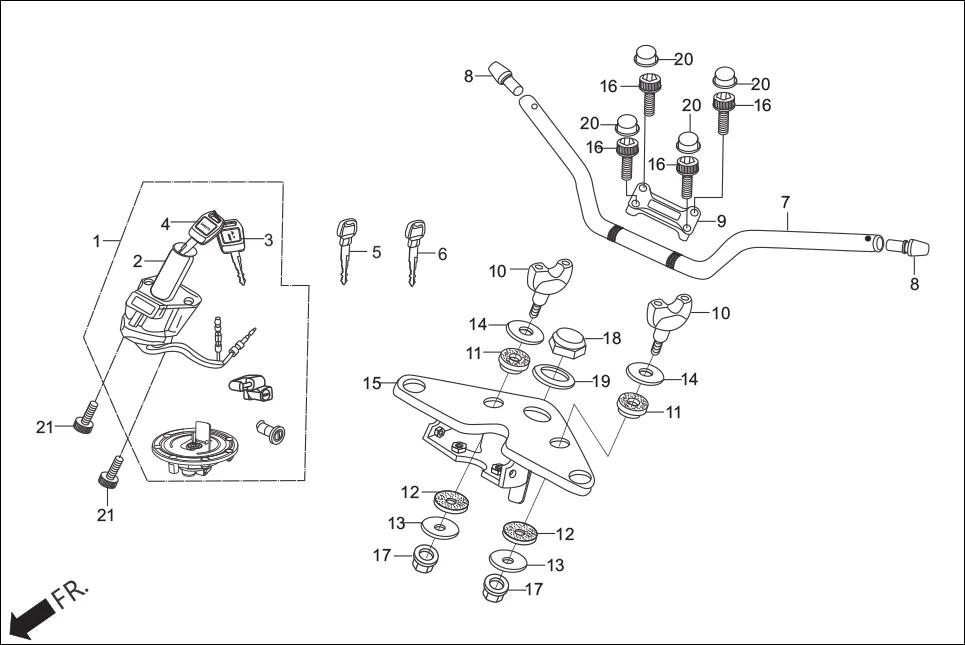 F-4 HANDLE PIPE / TOP BRIDGE assembly diagram for Hero Hunk (Nov, 2015)