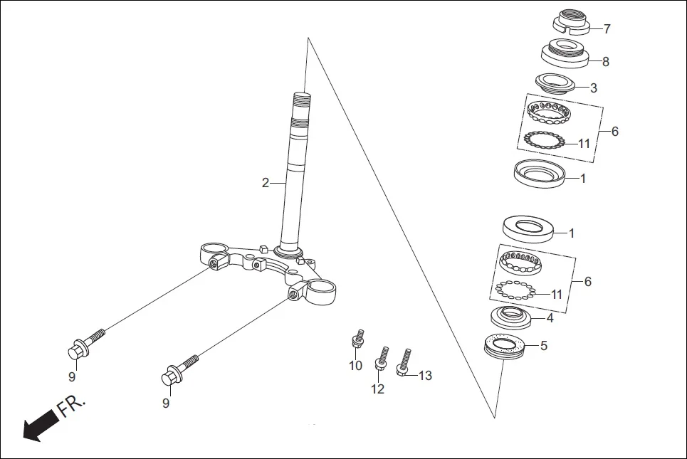 F-5 STRG. STEM assembly diagram for Hero Hunk (Nov, 2015)