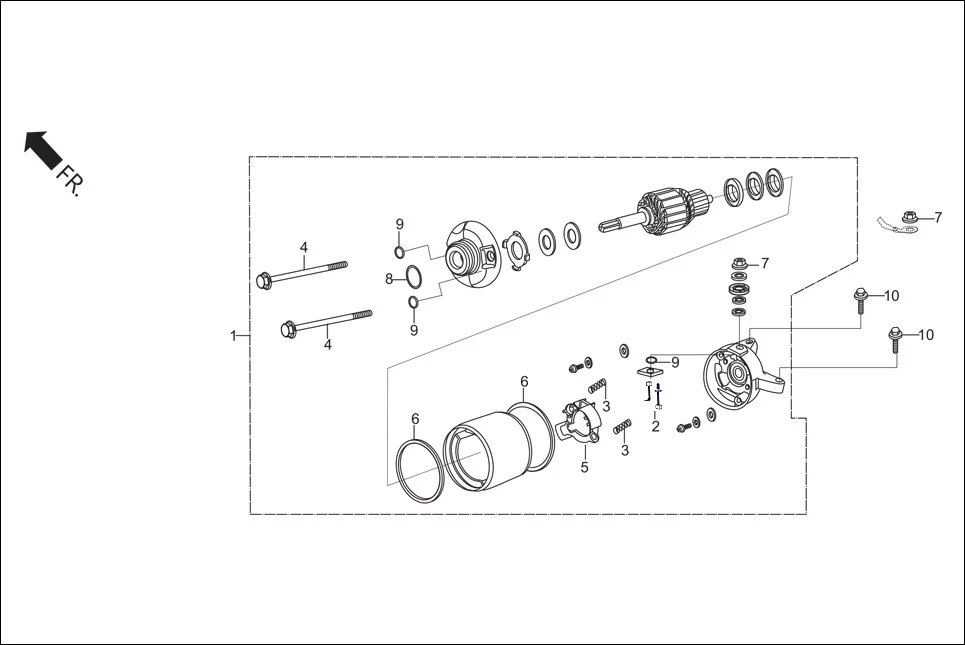 E-7B-DISC STARTER MOTOR
