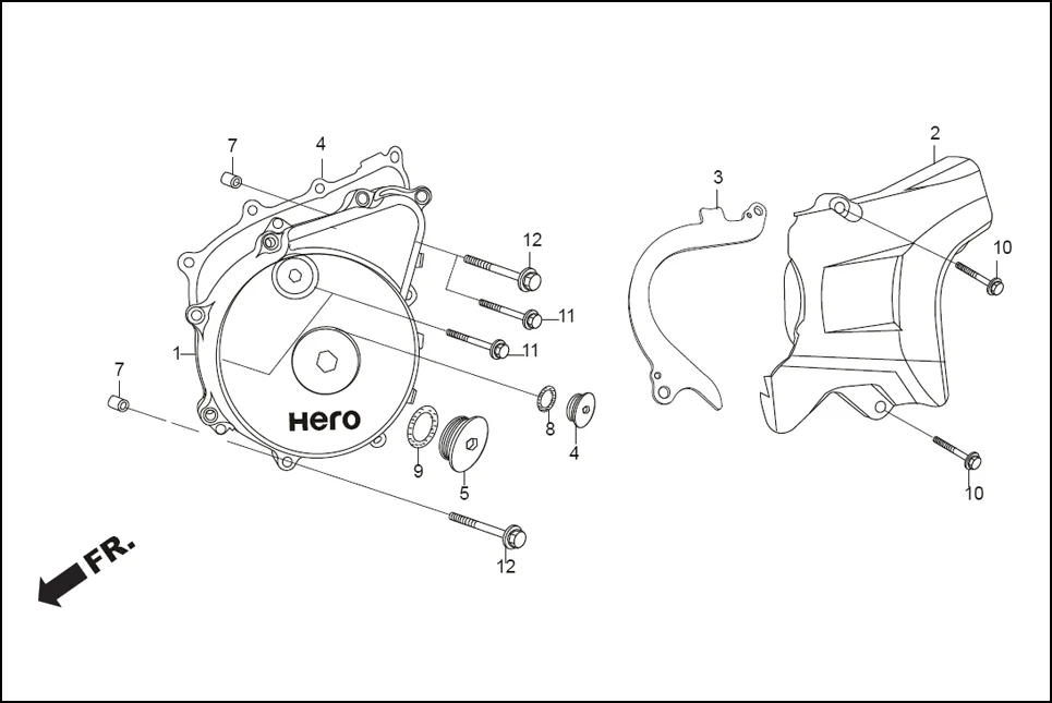 E-7C LEFT CRANK CASE COVER