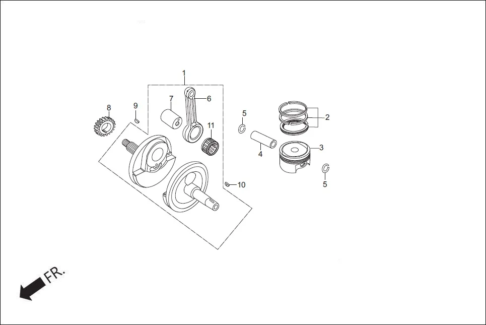 E-9 CRANK SHAFT / PISTON
