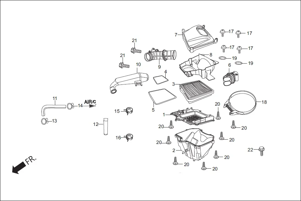 F-15 AIR CLEANER assembly diagram for Hero Ignitor (NOV, 2014)