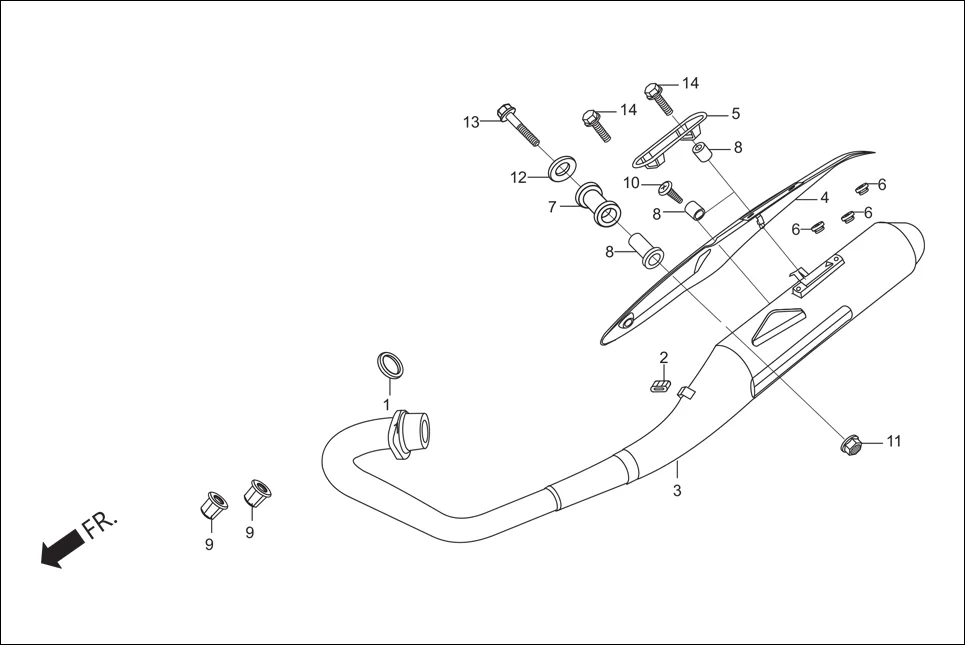 F-16 MUFFLER EX. diagram showing 94050-10000