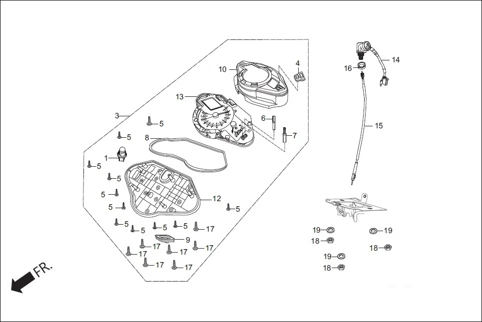 F-2-DISC SPEEDOMETER / CABLE diagram showing 37300-K06-611
