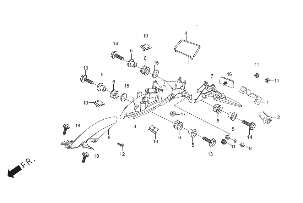 F-21 REAR FENDER diagram showing 80110-KWF-900