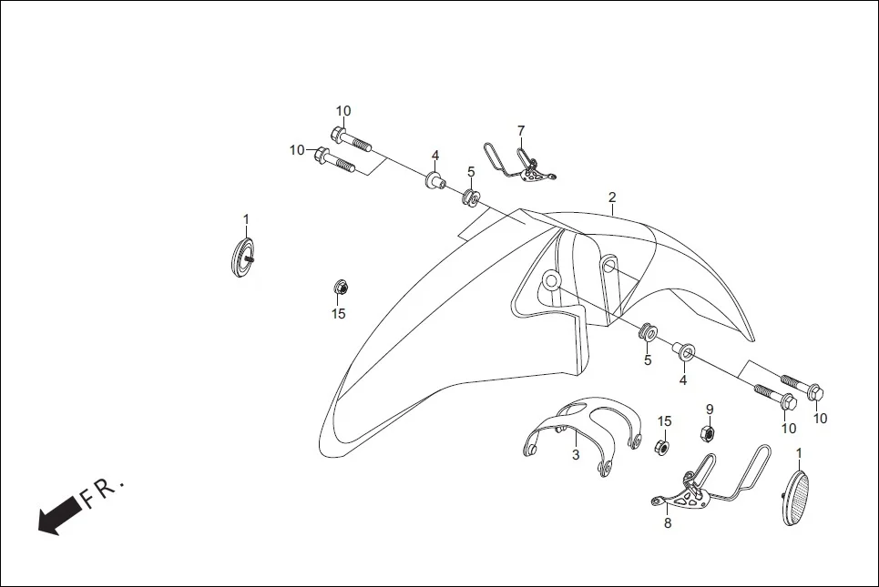 F-6-DISC FRONT FENDER diagram showing 61100-ABD-100V