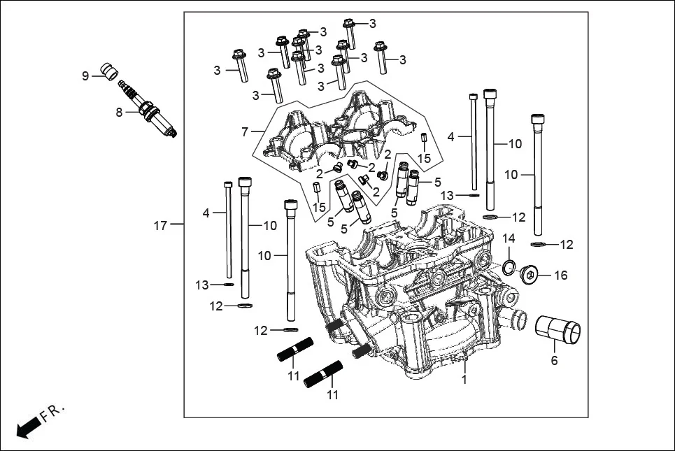 E-1A CYLN. &amp; CYLN HEAD (CYLINDER HEAD)