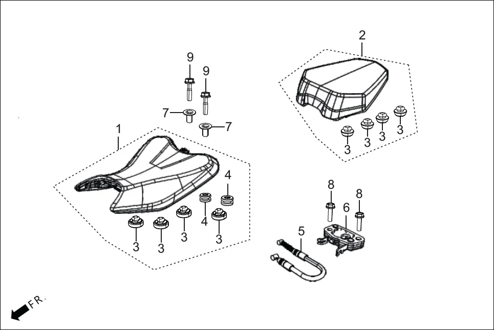 F-12A SEAT ASSY. diagram showing 77100-ACA-000