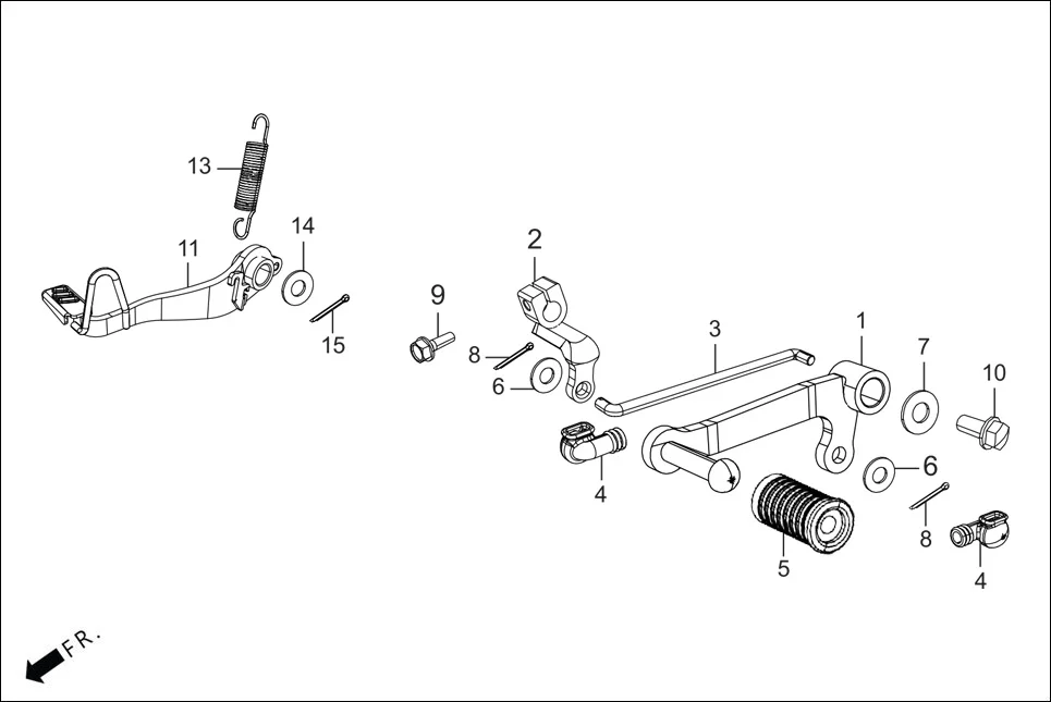 F-18 GEAR CHANGE PEDAL /BRAKE PEDAL diagram showing 96001-06012-07
